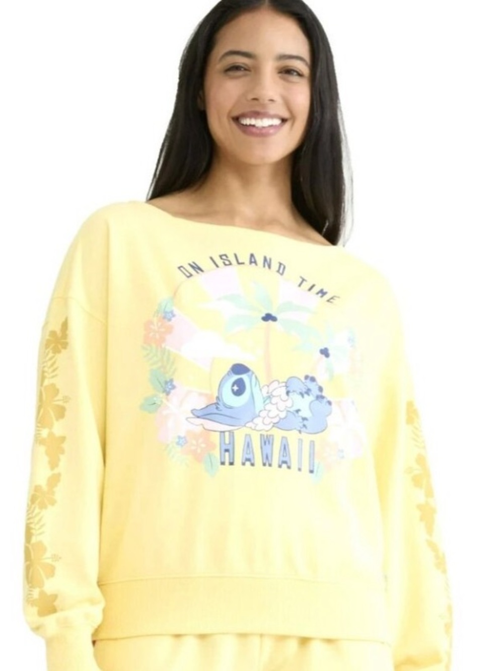 Disney Lilo & Stitch Graphic French Terry Pullover Sweatshirt Medium